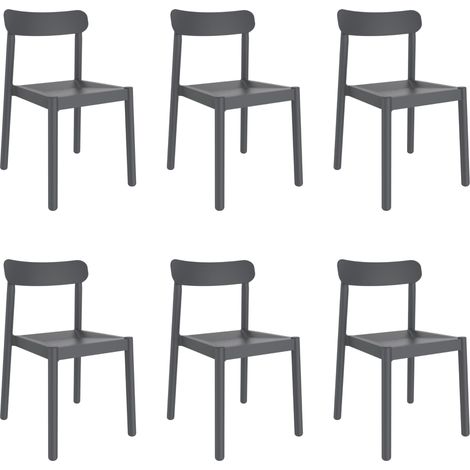 Chaises Elba garbar plastique gris (Lot de 6)
