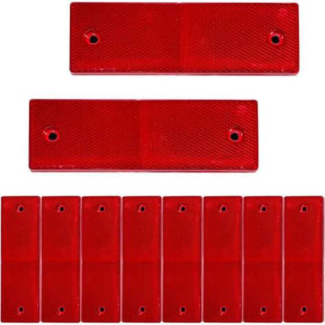 12 Pieces Truck Reflectors, Reflective Warning Plate, Reflectors for Trailers and Trucks, Universal Red Plastic Reflector Marker for Trailer (1/5)