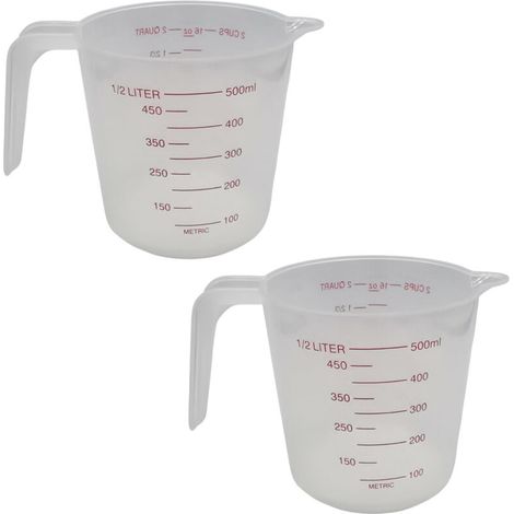 Bardusch-Lot tasses doseuses en plastique pour liquides, outils cuisine essentiels, résistantes, idéales pâtisserie/mélange (1/5)