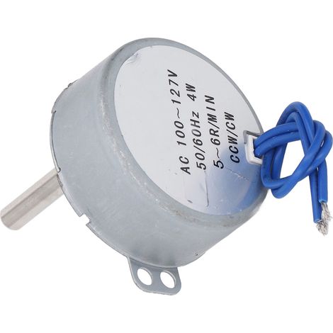 Synchronmotor 100–127 V AC, 5–6 U/min, 4 W, 6,5 mm Wellendurchmesser, 28 mm Länge, Rechts-/Linkslauf, universell einsetzbar (1/5)