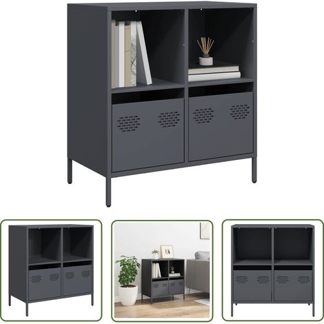 vidaXL Buffet anthracite 68x39x73,5 cm acier laminé à froid (1/5)