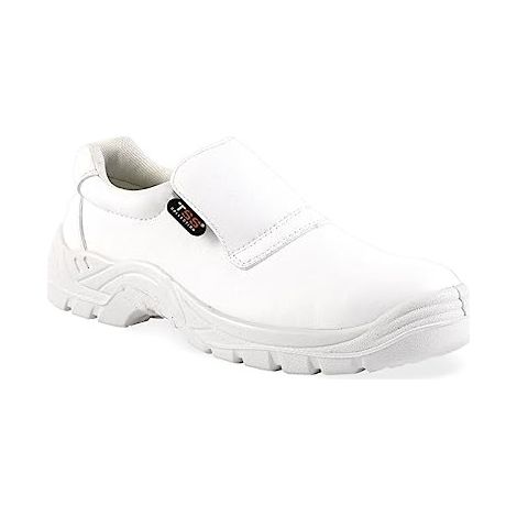 Scarpe Antinfortunistiche da cucina Bianche Unisex (modello mocassino) - Scarpa da Lavoro Certificate S2 per Uomo e Donna con Puntale in Acciaio - Leg (1/2)