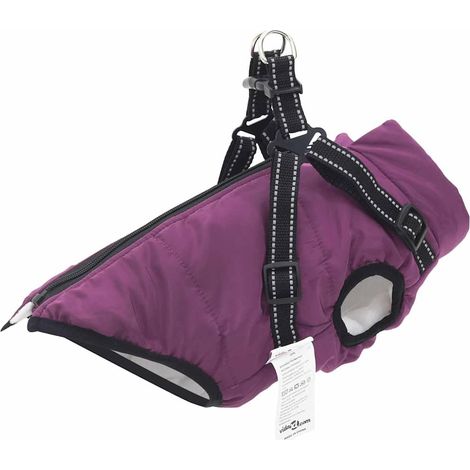 vidaXL Dog Coat Purple L36 Fleece and Polyester