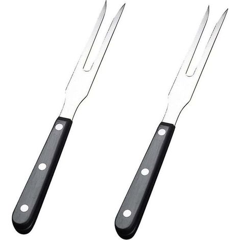 2-teiliges Tranchierbesteck aus Edelstahl, Topfgabeln, Fleischgabeln zum Grillen, Kochen, für gebratenen Truthahn, Abendessen und Feste (1/5)