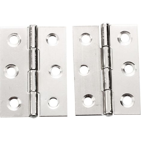 Cerniere per ante di armadietti SODIAL(R) in acciaio inox (confezione da 2), 4,4 x 3,1 cm (2 pollici) (1/5)