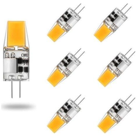 Ampoule G4 LED AC/DC 12V 5W Lampes LED G4 Blanc Chaud 3000K Ampoules D'éclairage Équivalent 50W Halogène Lampe Angle Faisceau de 360° sans Scintillement, Lot de 6,Warm White 3000k,5W (1/4)