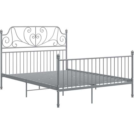 Estructura de cama sin colchón metal gris 160x200 cm vidaXL (1/5)