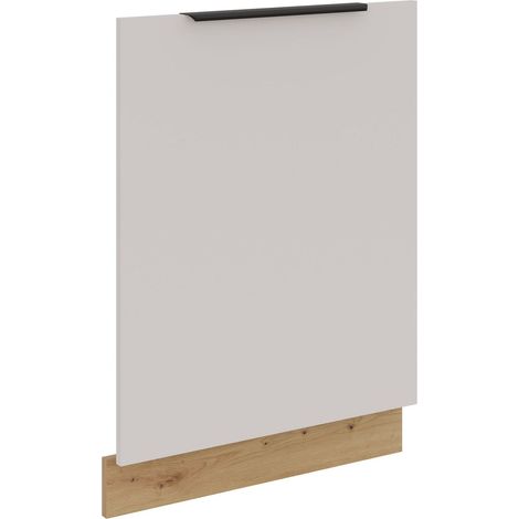 Frontblende für vollintegrierten Geschirrspüler 60 cm Küche SOLANO Kaschmir beige matt + Eiche Artisan matt Küchenzeile Küchenblock Einbauküche (1/4)