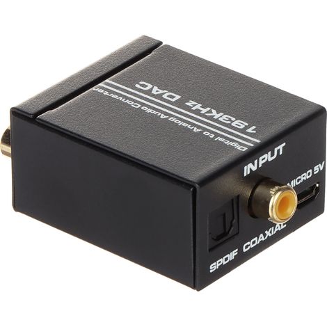 CONVERTIDOR ÓPTICO COAXIAL TOSLINK A 2x CINCH RCA