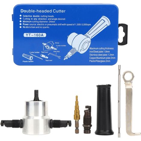 Juego de 6 accesorios para taladro para punzonadoras de chapa de doble cabezal. (1/5)