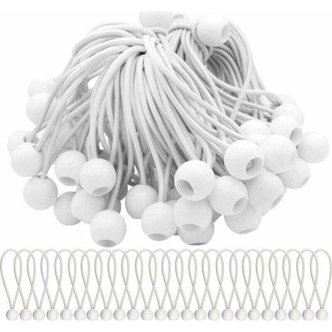 Lot de 40 Tendeur Elastique Cordons Élastiques avec Boules Sandow Elastique Boules Elastiques pour chapiteaux, tentes, bannières et bâches (1/4)