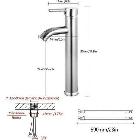 Mitigeur lavabo salle de bain - Finition chromée durable Économie d'eau 30% - Lavabo et vasque (1/4)