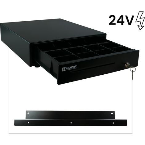 Cajón portamonedas para caja registradora, accionado con llave HD-KER35-24V + manija HD-MB35 (1/4)