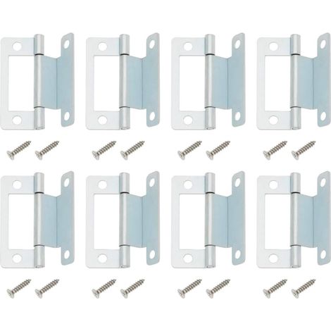 Juego de 10 bisagras angulares empotradas de 50 mm para puertas de armarios, autocaravanas, caravanas y furgonetas camper. (1/4)