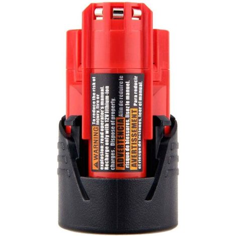 2 Stück Milwaukee M12 Lithium-Ersatzakku für 48-11-2440, Akkukapazität 3000