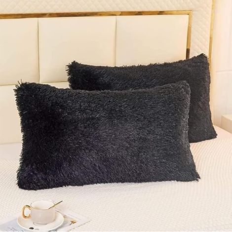 CCYKXA Pair of soft, fluffy and comfortable plush pillowcases - Warm, comfortable and soft - Plush (50 x 70 cm, core not included) (1/4)