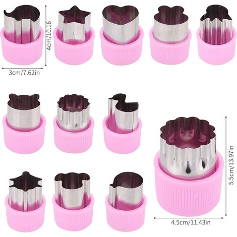 12-teiliges Keksform-Set für Obst und Gemüse mit Komfortgriff, Brotschneidemaschine für Kinder, Edelstahl, Kuchen, Plätzchen, Sandwichform