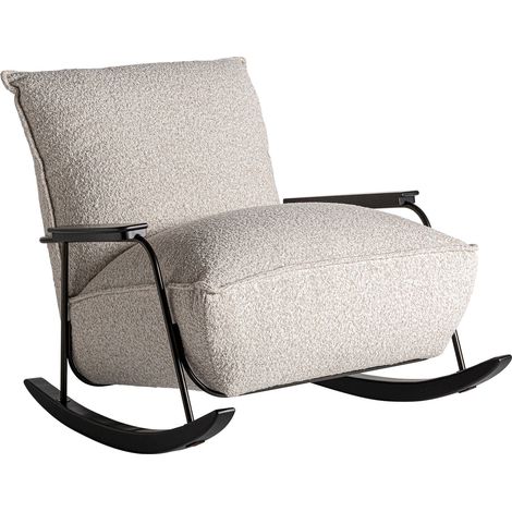 Chaise à bascule contemporaine en bois de pin noir marbré - Noir marbré élégant (1/5)