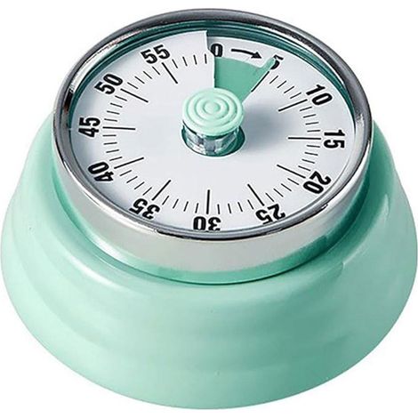 Minuteur analogique visuel 60 minutes, compte à rebours, horloge, outil de cuisine vert, pour la gestion du temps (1/5)