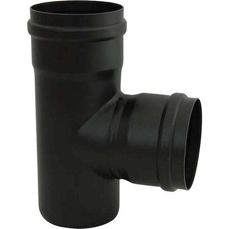 Raccordo tee 90° mf monoparete, Ø 80 mm, colore nero