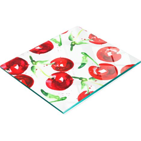 Planche décorative multifonctionnelle de cuisine en verre trempé couleur cerisier 60 x 52 cm (1/5)