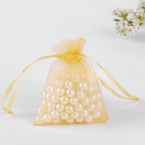 royaluxe - 100 pièces de sac en organza de couleur unie, sac en filet anti-insectes et anti-oiseaux, sac de plantation, 1015 cm (or) (1/5)