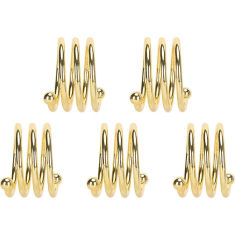 Lot de 5 ronds de serviette en métal plaqué or haute dureté, multi-usages, pour mariages, hôtels et fêtes. (1/4)