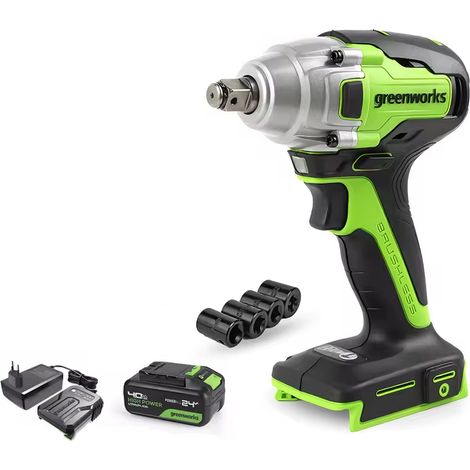 Greenworks Accuboormachine 24V - 400 Nm MaxPerceuse à batterie Greenworks 24V - 400 Nm max - Mandrin 1/2" - 0-2800 tr/min - 3 vitesses - LED - 1 batterie + chargeur rapide
