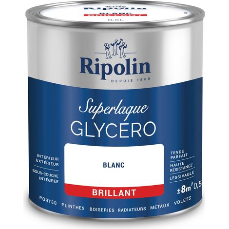 Ripolin – Peinture glycéro 2en1 brillante 0,5L – Haute résistance aux chocs et taches – Application sur bois et métal – Tendu parfait (1/5)