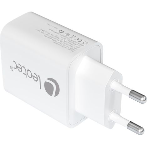 Cargador de Pared LEOTEC LECSPH30W2W 30 W Blanco