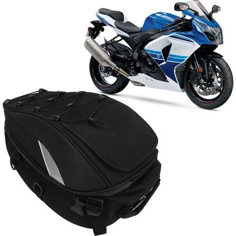 Motorrad-Satteltasche/Hecktasche - Wendbarer Motorradrucksack, wasserdichte Reisetasche, Motorradhelmtasche, Aufbewahrungstasche, Offroad-Fahrzeugzubehör, weiß. (1/5)