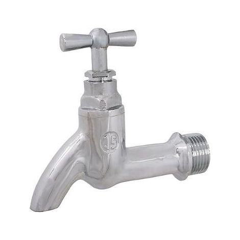 JS AUSLAUFVENTIL MIT STRAHLREGLER OHNE SV, KNEBEL-OT, 3/4", POL. CHROM