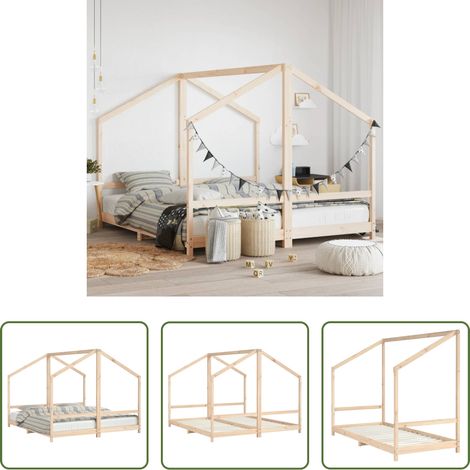 vidaXL Massivholz Kinderbett - Kinderbett 2x(90x200) cm Massivholz Kiefer (1/5)