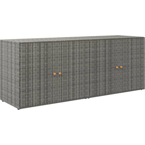 GBLY Gartenschrank Grau 198x55,5x80 cm Poly Rattan (1/5)