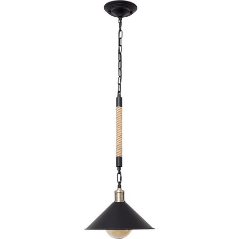Colgante SOGA 1xE27 Al.Reg.xD.30cm Cuerda Negro (1/3)