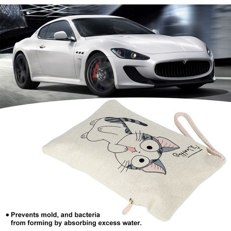 Sachet purificateur d'air au charbon de bambou, motif chat, désodorisant naturel pour intérieur de voiture (1) (1/5)