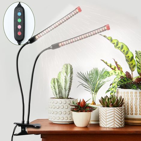 Lampe de Croissance de Plantes d'intérieur 2000 lumens 18W, Clip Lampe de Croissance de Plantes d'intérieur, Lampe Végétale à Spectre Complet avec minuterie 4,8,12 Heures (1/5)