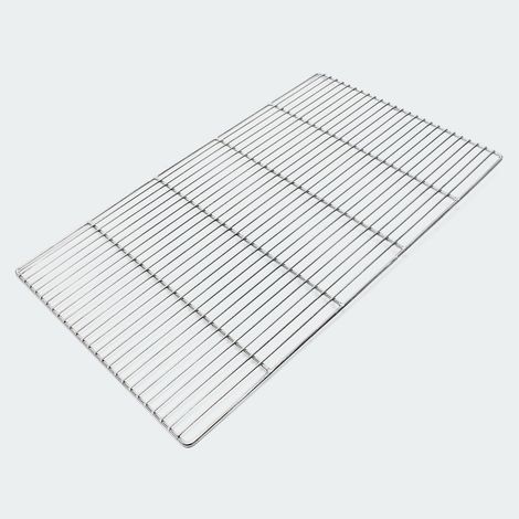 Le Poisson Qui Jardine – Grille de barbecue rectangulaire en acier inoxydable 60 x 40 cm – Tubes en aluminium 4 mm – Résistante à la rouille – Pour viandes et légumes (1/4)