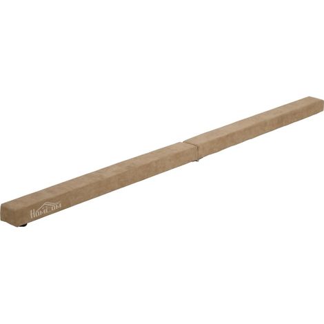 Trave di equilibrio pieghevole antiscivolo in legno e similcamoscio, 210 x 10 x 6,5 cm, marrone (1/4)