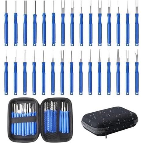 Packung mit 30 Klemmenabziehern, Werkzeug zum Entfernen von Steckverbindern für die meisten Anschlüsse (Blau) Blau - (1/5)