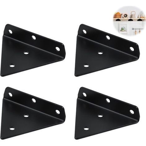 Set di 4 staffe angolari trapezoidali in acciaio laminato a freddo - 85 × 100 mm - Adatte per tavoli, letti e collegamenti di mobili (1/5)