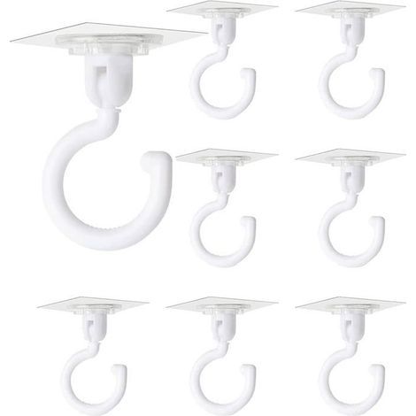 Ganchos autoadhesivos transparentes, gancho giratorio de 360 ​​grados, fuerte adhesivo, ganchos para pared y techo, no requieren limpieza. (1/4)