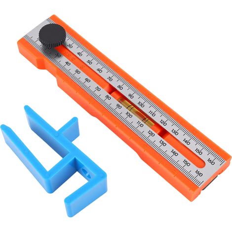 Règle de marquage et de positionnement réglable avec pince, rapporteur de traçage multi-angles pour le travail du bois, double échelle (1/5)