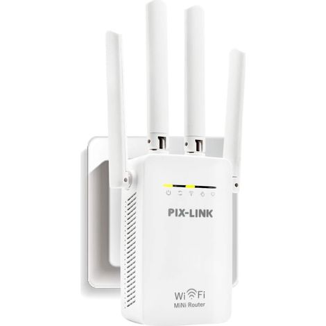 WiFi Repeater Signal Verstärker 4 Externe Antennen 2,4 GHz High Speed 300Mbs Wi-FI