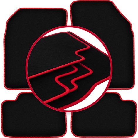 Alfombrillas de terciopelo con borde rojo para: Nissan Micra K11 hatchback (1992-2003) (1/5)