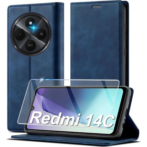 Coque portefeuille en cuir pour Xiaomi Redmi 14C, avec béquille et protection d'écran (1/5)