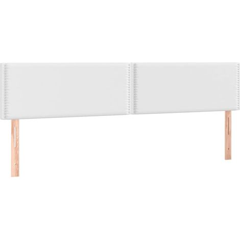 Cabecero para dormir accesorio dormitorio mueble LED 200 x 5 x 78/88 cm blanco sintético TDL0201933