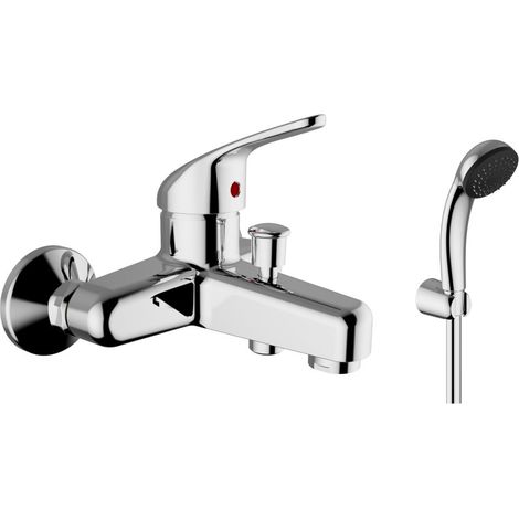 Miscelatore per  vasca in ottone cromato con doccetta - Teorema Golf Plus