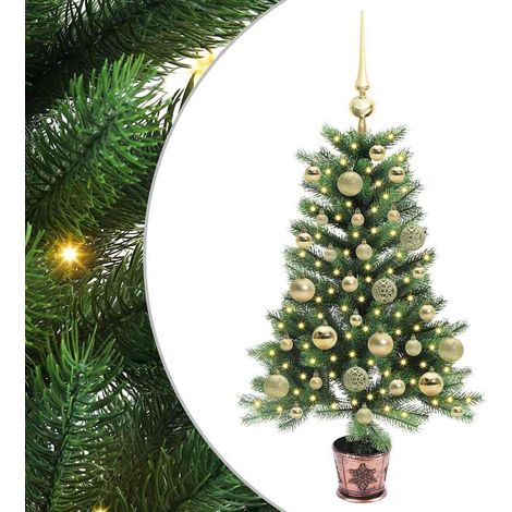vidaXL Sapin de Noël avec 150 LED avec support Vert 90 cm PE (1/5)