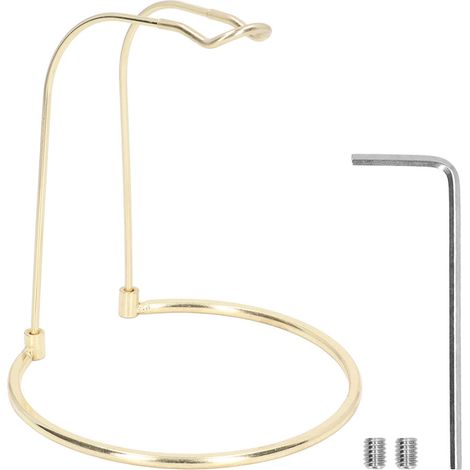 Support pour moulinet spinning en acier inoxydable, type court, cadre supérieur en forme de U, base ronde, léger et détachable, support pour matériel de pêche, couleur or (1/5)